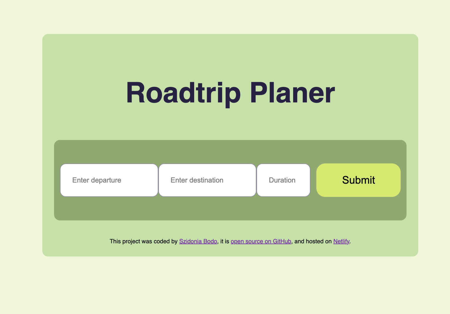 Roadtrip Planner
